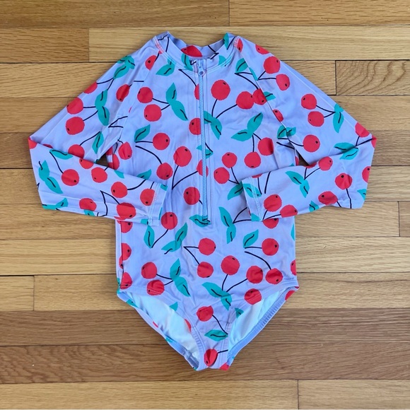 Hanna Andersson Other - Hanna Andersson Purple Red Cherry Fruit Summer One Piece Bathing Suit 6-7 120